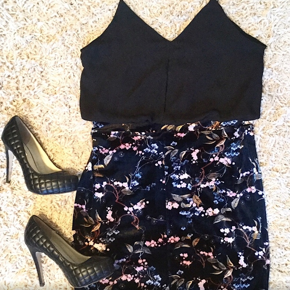 Free People Up All Night Velvet Mini  Dress